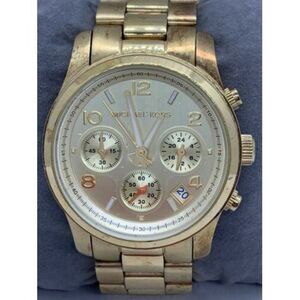 Michael Kors MK5055 Unisex Watch Chronograph Gold Stainless Steel 38mm Case D527